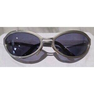 Rare VINTAGE CHANEL Sport Oval Sunglasses Silver 07803 Y2K Archive